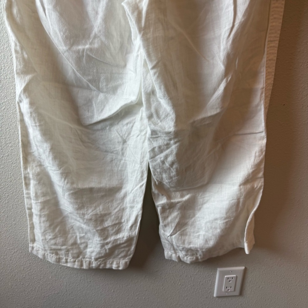 Athleta Cabo Linen Wide Leg Crop Pant White Casual Athleisure Active Women’s 6 - Picture 10 of 10